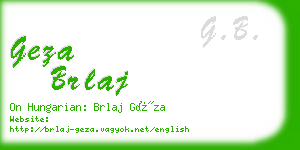 geza brlaj business card